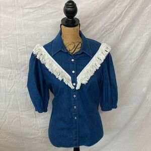 Vintage Partners Please Western Blouse Size Medium